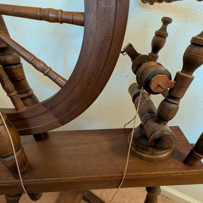 Sale Photo Thumbnail #38: Vintage Ashford Wooden Spinning Wheel w/ original manual 
40 x 29 x 17