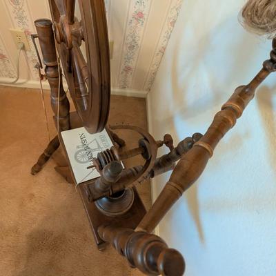 Sale Photo Thumbnail #42: Vintage Ashford Wooden Spinning Wheel w/ original manual 
40 x 29 x 17