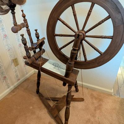 Sale Photo Thumbnail #40: Vintage Ashford Wooden Spinning Wheel w/ original manual 
40 x 29 x 17