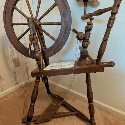 Sale Photo Thumbnail #43: Vintage Ashford Wooden Spinning Wheel w/ original manual 
40 x 29 x 17