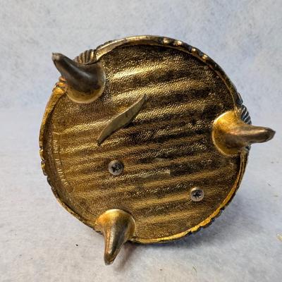 Sale Photo Thumbnail #505: Vintage Gold Toned Metal Jewelry Box/Music Box w Intricate Rose Detailing 
2.5 x 4
tested-works