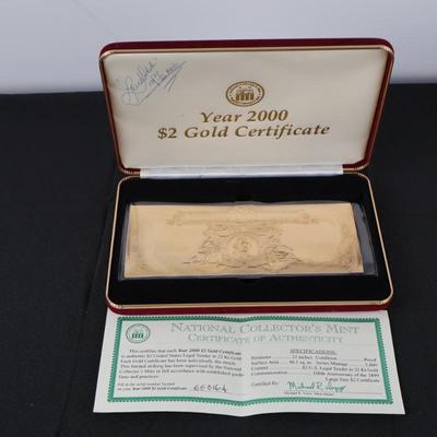 2000 Gold $2 Certificate
