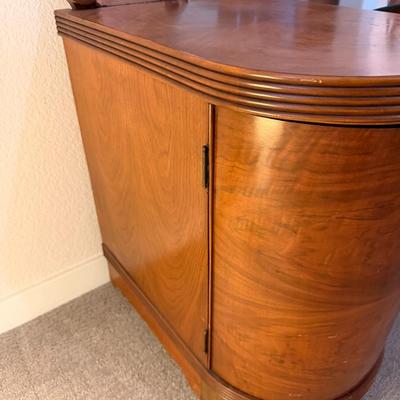 Vintage Art Deco Waterfall Vanity w/ Mirror and matching stool