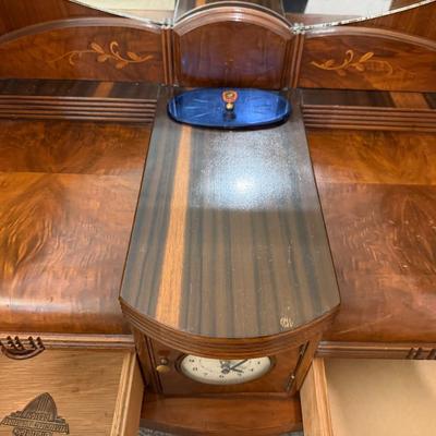 Vintage Art Deco Waterfall Vanity w/ Mirror and matching stool