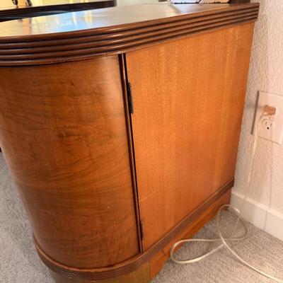 Vintage Art Deco Waterfall Vanity w/ Mirror and matching stool