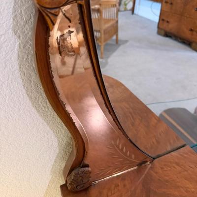 Vintage Art Deco Waterfall Vanity w/ Mirror and matching stool