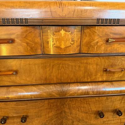 Vintage Waterfall Tall Boy Dresser