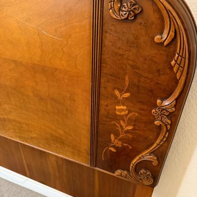 Vintage Waterfall lighted full size headboard