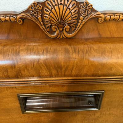 Vintage Waterfall lighted full size headboard