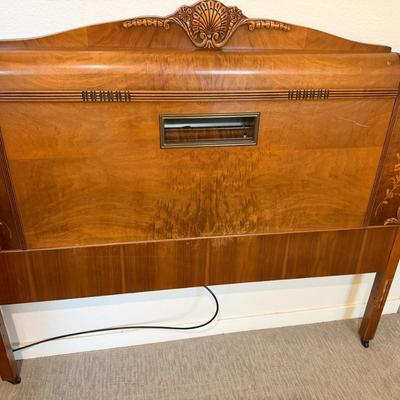 Vintage Waterfall lighted full size headboard