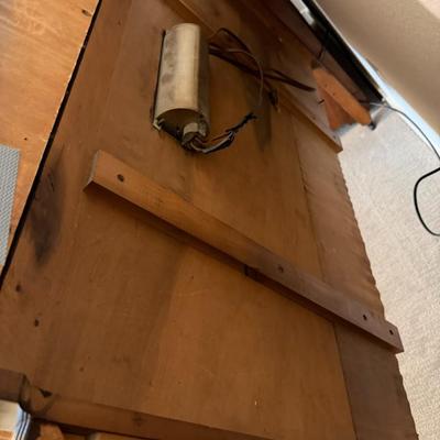 Vintage Waterfall lighted full size headboard