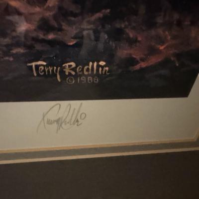 Signed Terry Redlin 1908 "The Aroma of Fall" matted print