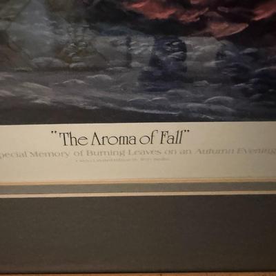 Signed Terry Redlin 1908 "The Aroma of Fall" matted print