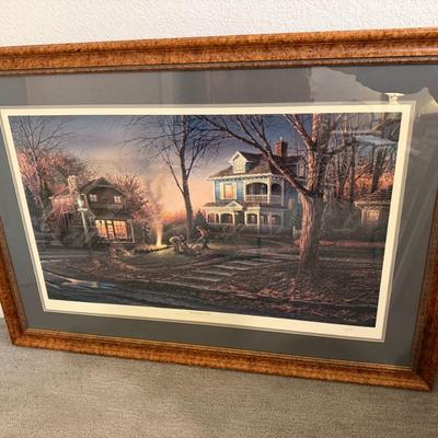 Signed Terry Redlin 1908 "The Aroma of Fall" matted print