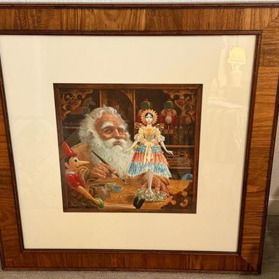 James Christenson framed "A Gift for Mrs. Clause" signed and numbered