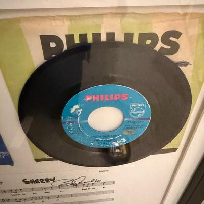 The Four Seasons two 7 inch vinyl set w/ signed Sherry music sheet