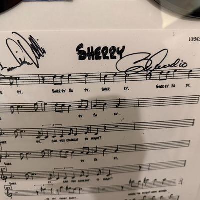 The Four Seasons two 7 inch vinyl set w/ signed Sherry music sheet