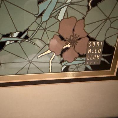 Sudi McCollum Cat and Grasshopper offset Lithograph