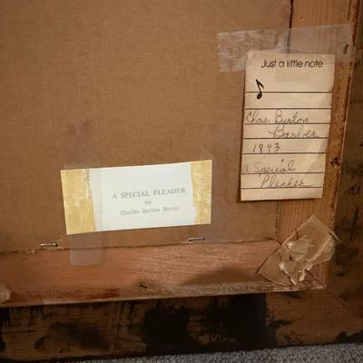 Charles Burton Barber "A Special Pleader" vintage framed print