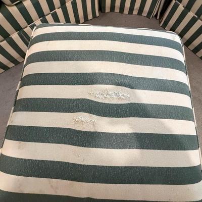 Striped Sofa w/ matching ottoman