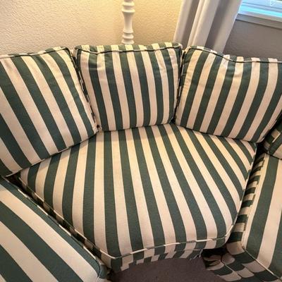 Striped Sofa w/ matching ottoman