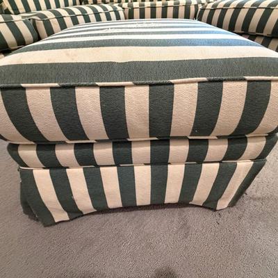Striped Sofa w/ matching ottoman