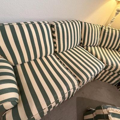 Striped Sofa w/ matching ottoman