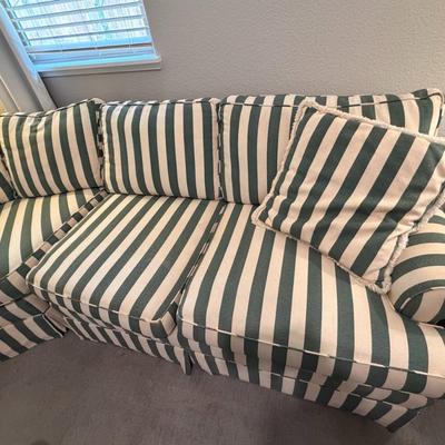 Striped Sofa w/ matching ottoman