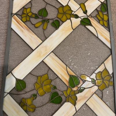 Vintage large Hand Made Stained Glass Panel