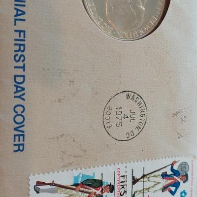 July 4 1975 Bicentennial first day cover Coin