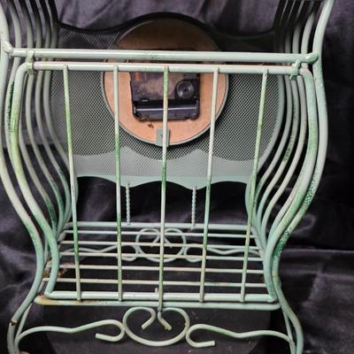 Poirot & Germain Saint Croix Paris Vintage Style Wire Cage Clock – French Country Floral Decor