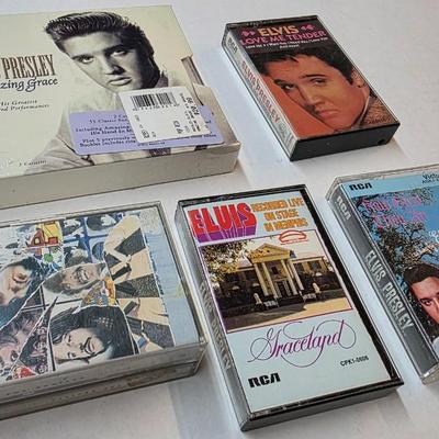 Vintage Elvis Presley & The Beatles Collection — Sealed Elvis “Amazing Grace” 2-CD Set with Classic Cassette Albums