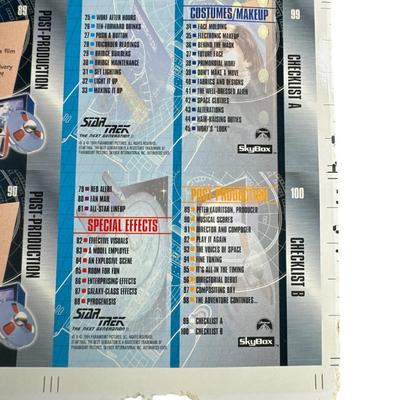 Star Trek: The Next Generation Uncut Card Sheet