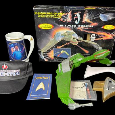 Vintage Star Trek Assortment Including Assembled Bird of Prey Model