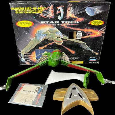 Vintage Star Trek Assortment Including Assembled Bird of Prey Model