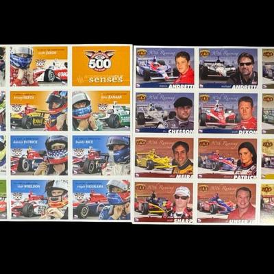 Uncut Sheets of Indy Car Trading Cards