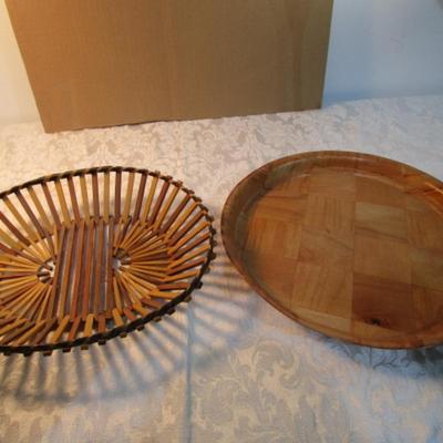 Sale Photo Thumbnail #349: plate is 13" in diameter, basket is  12-1/2" x  10", See pictures