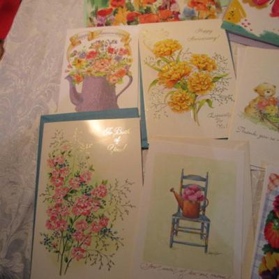 Sale Photo Thumbnail #582: 5 anniversary cards, 6 Valentine's Day cards, 4 birthday cards, 8 thank you cards, all with envelopes.  See pictures