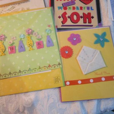 Sale Photo Thumbnail #586: 5 anniversary cards, 6 Valentine's Day cards, 4 birthday cards, 8 thank you cards, all with envelopes.  See pictures