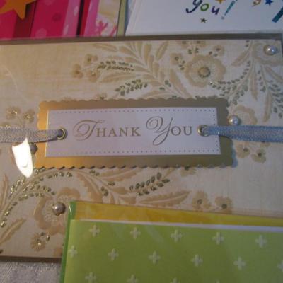 Sale Photo Thumbnail #589: 5 anniversary cards, 6 Valentine's Day cards, 4 birthday cards, 8 thank you cards, all with envelopes.  See pictures