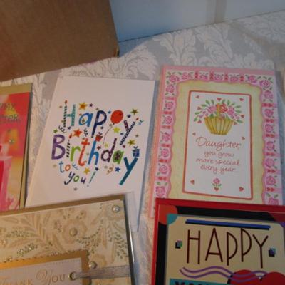 Sale Photo Thumbnail #588: 5 anniversary cards, 6 Valentine's Day cards, 4 birthday cards, 8 thank you cards, all with envelopes.  See pictures