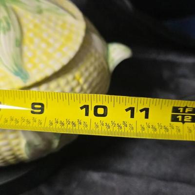 Vintage Corn-on-the-Cob Covered Serving Dish | Mid-Century Ceramic Corn Tureen Americana Kitchen Decor