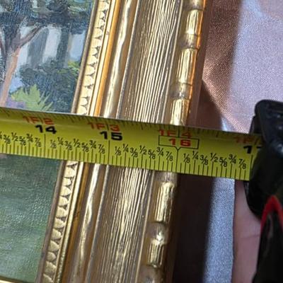 Original 1978 Oil Painting – “The Park” Landscape – Central Coast Art Association Exhibition Piece – Ornate Gold Frame