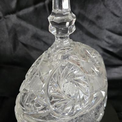 Vintage Hand-Cut Lead Crystal Candy Dish with Lid — European Elegance in Sparkling Form