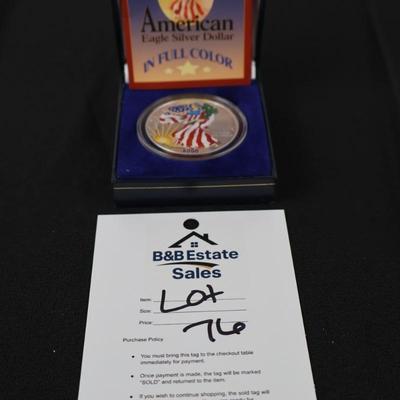 2000 American Silver Eagle In Color