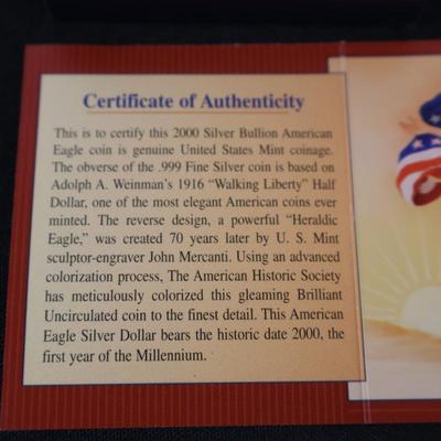 2000 American Silver Eagle In Color