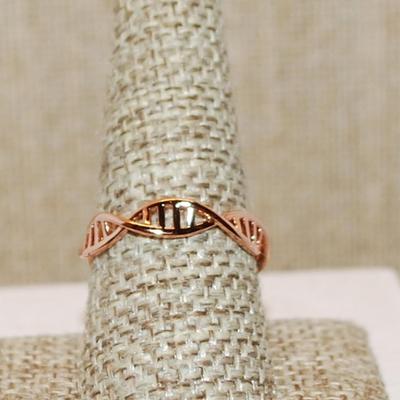 Size 9¼ ROSE GOLD Oval "Fence" Infinity No Stones Ring (1.5g)