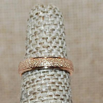 Size 4 Frosted Rose Gold Ring on a Rose Gold Band (2.3g)