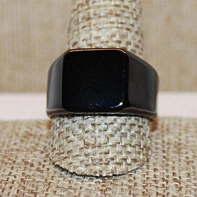 Size 11 All Black No Stones Stainless Steel Ring (16.2g)