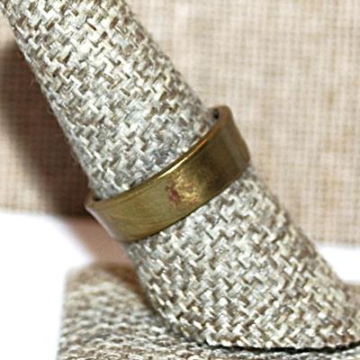 Size 8 Brass Stamped COIN RING - NO Stones (4.0g)